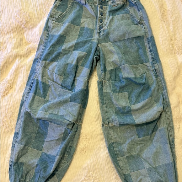 Free People Patchwork Blue Boyfriend Jeans - Picture 3 of 7